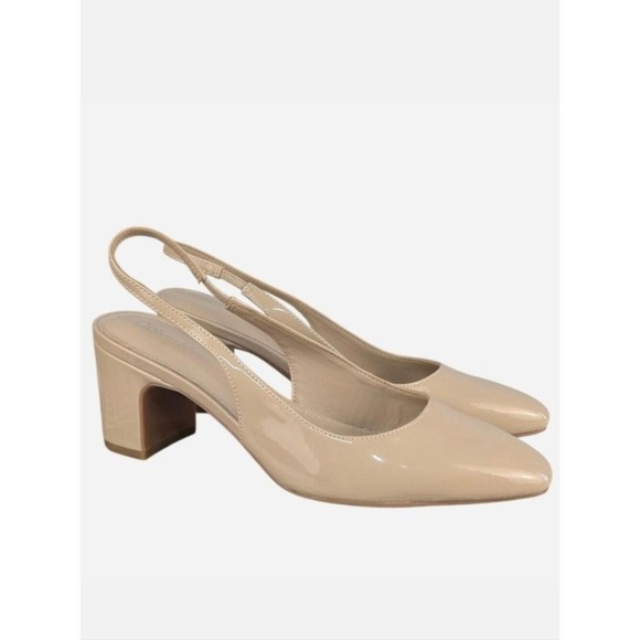 Calvin Klein Shoes - Calvin Klein Scarlet Slingback Pumps Nude Patent 7.5